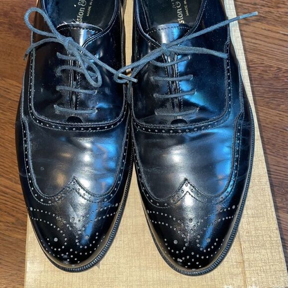 Johnston &‎ Murphy Corvino black leather oxford lace up dress shoes main image 5